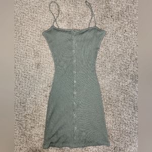 Sage green mini skater dress